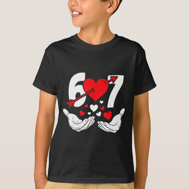 T-shirt Six Seven 67 6 7 Kids 67 Meme Hands Funny Valentin (Devant)