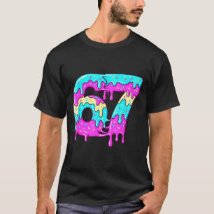 T-shirt Six Seven 67 Mème Glissant Numéro 67 Crème Glacée 