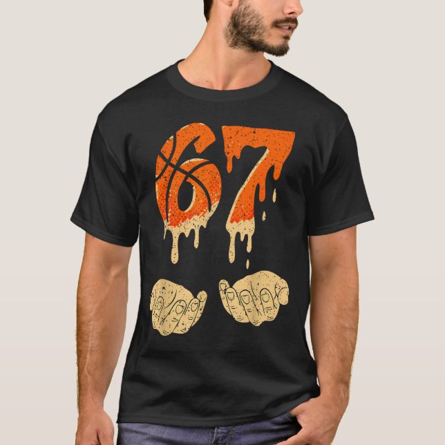 T-shirt Six Seven 6 7 Gen Alpha Slang Basketball Ice Cream (Devant)