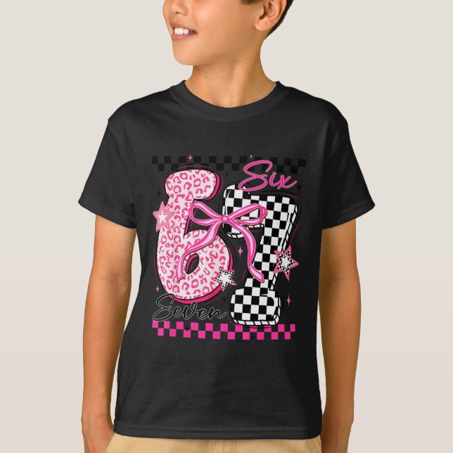 T-shirt Six Seven 6 7 Leopard Checkered 67 Meme Teacher Wo (Devant)