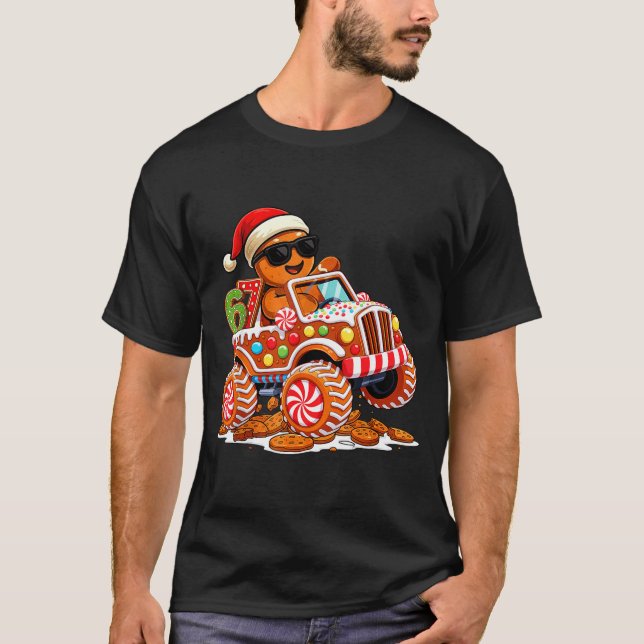 T-shirt Six Seven 6 7 Monster Truck Gingerbread Man Christ (Devant)
