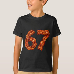 T-shirt Six Seven Bacon Mème Cool 67 Numéro Drôle 