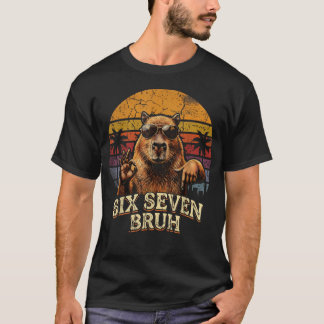 T-shirt Six Seven Bruh 67 Capybara 6 7 Mème Drôle D'animal