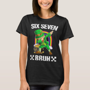 T-shirt Six Seven Bruh Dabbing Leprechaun Saint-Patrick