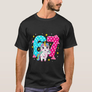 T-shirt Six Seven Bruh Dabbing Licorne 6 7 Mème 7e Anniver