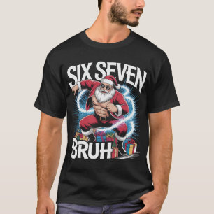 T-shirt Six Seven Bruh Drôle de Chemise de Noël Musclé D