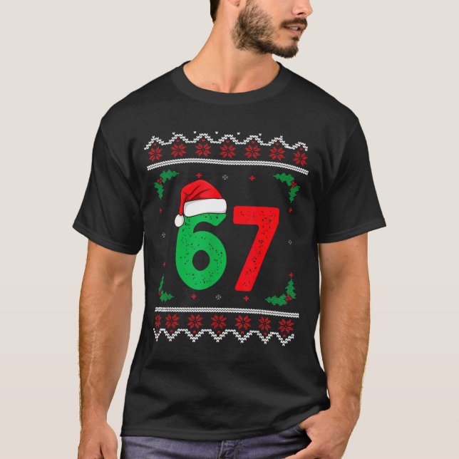 T-shirt Six Seven Christmas 6 7 Ugly Christmas Sweater  (Devant)
