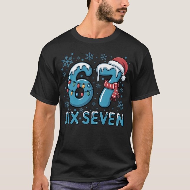 T-shirt Six Seven Christmas Ice Numbers | Festive Frozen  (Devant)