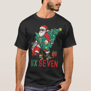 T-shirt Six Seven Cool Père Noël Arbre de Noël Meme