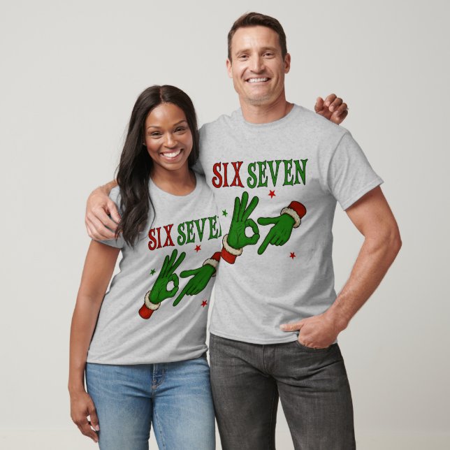 T-shirt Six Seven Grinch Main Signe OK Branché Noël (Unisexe)