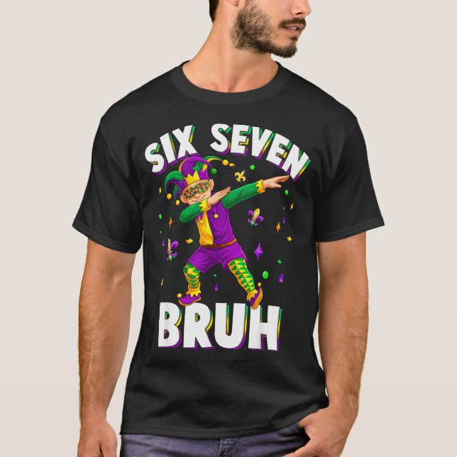 T-shirt Six Seven Mardi Gras Jester 67 Meme Carnival 6 7 K (Devant)