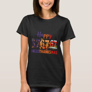 T-shirt Six Seven Meme 67 Hallothanksmas Halloween Noël