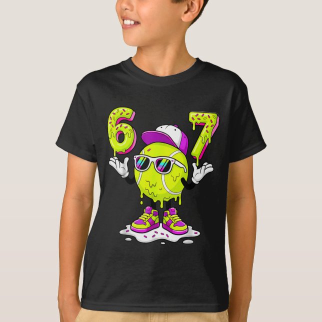 T-shirt Six Seven Meme Tennis Ice Cream Drip 67 For Kids B (Devant)