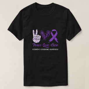 T-shirt Sjogren's Syndrome Sensibilisation Paix Amour Cure