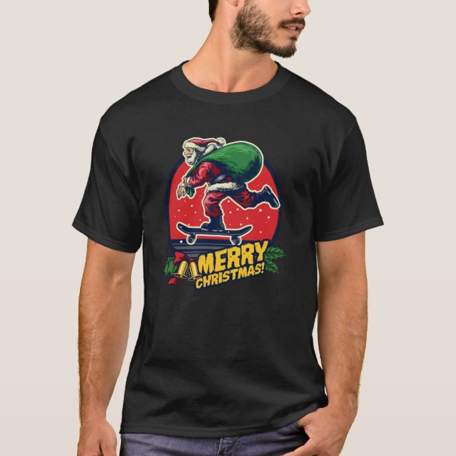 T-shirt Skate de Noël Père Noël Essential T-Shirt9 (Devant)