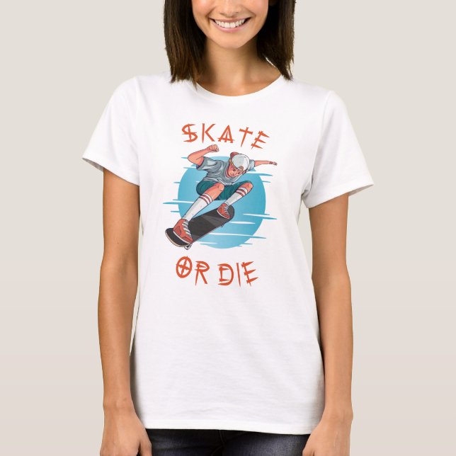 T-shirt Skate ou die Skateboarder Garçon (Devant)