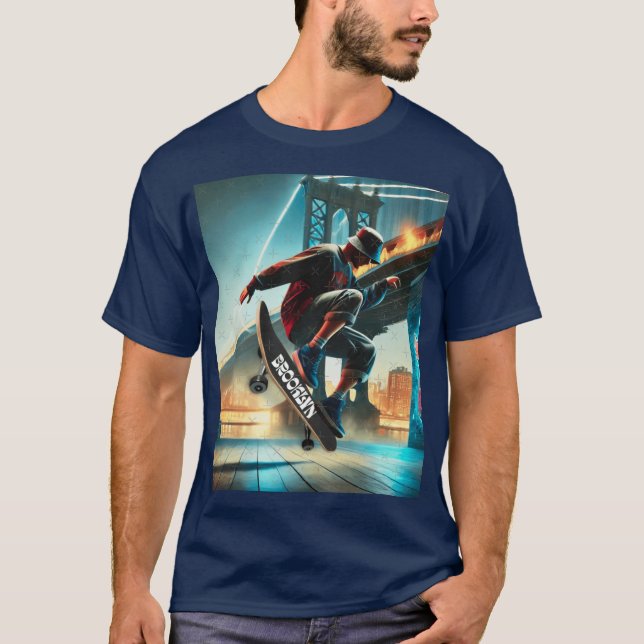 T-shirt Skate Tricks Under the Brooklyn Bridge NYC Street  (Devant)