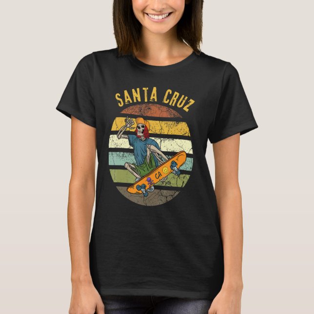T-shirt Skatebo Retro Père Noël Cruz California Skelton (Devant)