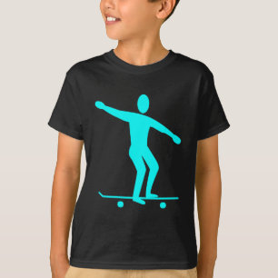 T-shirt Skateboard - Cyan