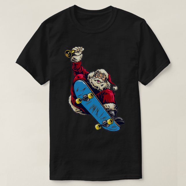 T-shirt Skateboard de Noël Père Noël 66 (Design devant)