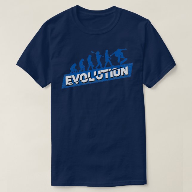 T-shirt Skateboard Evolution Skateboarder Cadeau (Design devant)