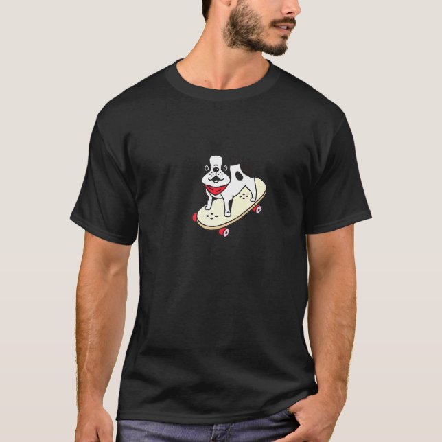 T-shirt Skateboard Français Chien Chien Chien Chien Chien  (Devant)