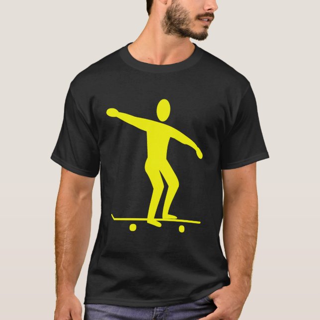 T-shirt Skateboard - Jaune (Devant)