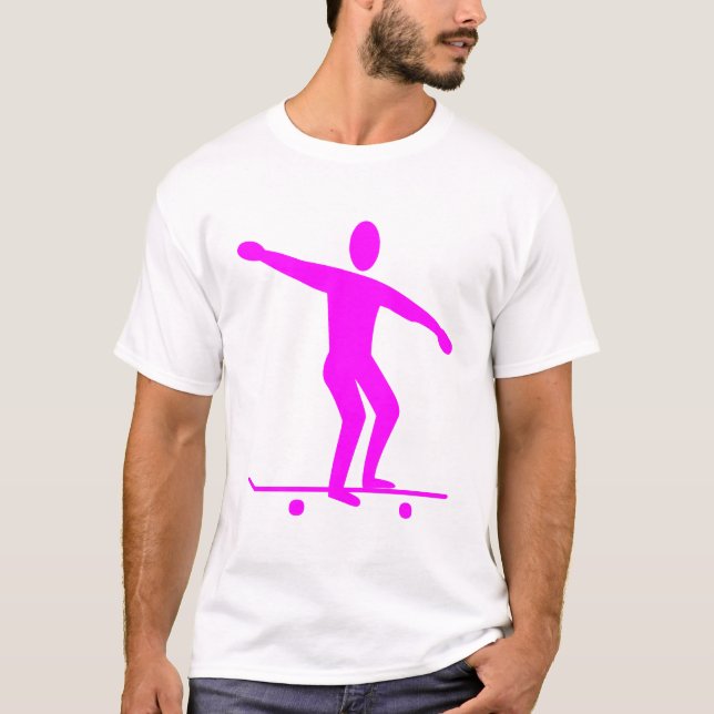 T-shirt Skateboard - Magenta (Devant)