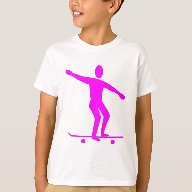 T-shirt Skateboard - Magenta (Devant)