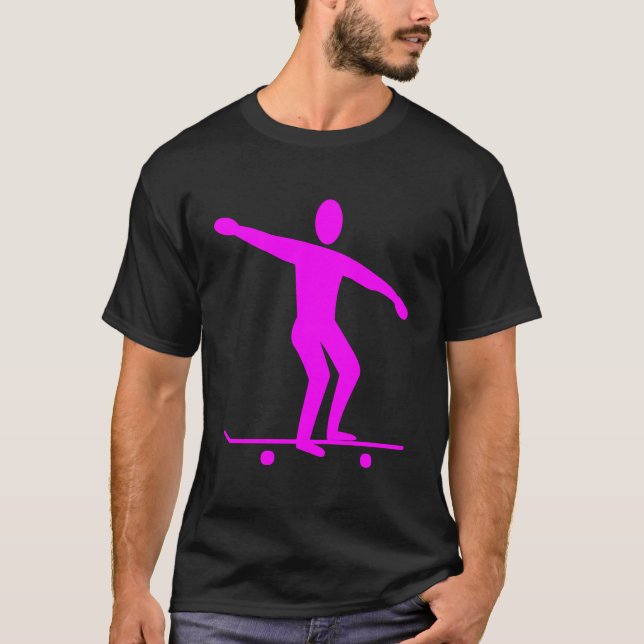 T-shirt Skateboard - Magenta (Devant)