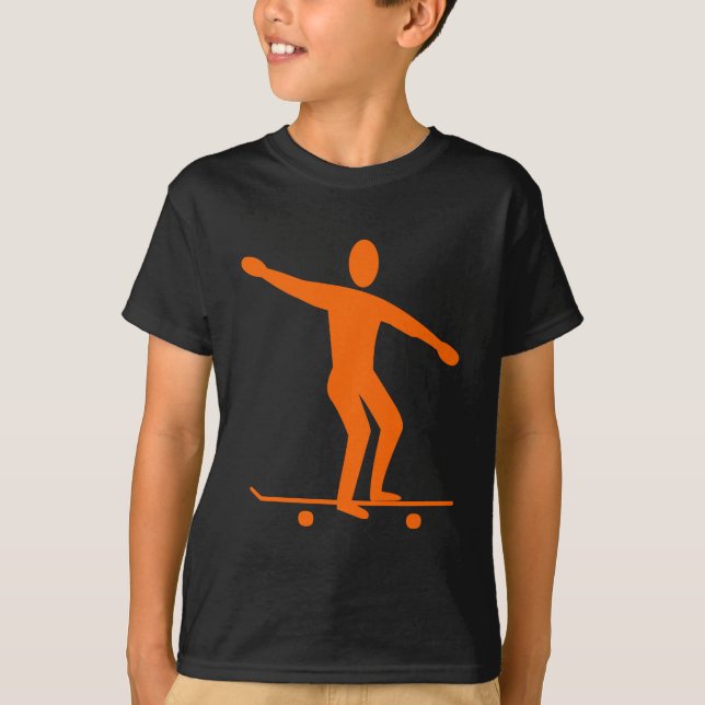 T-shirt Skateboard - Orange (Devant)