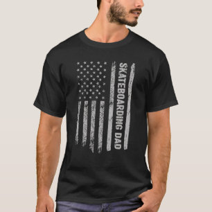 T-shirt Skateboard Papa America Us Drapeau Patriot Vintage