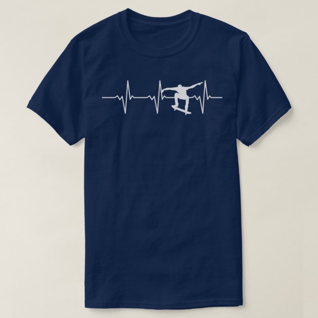T-shirt Skateboard Skater Heartbeat (Design devant)