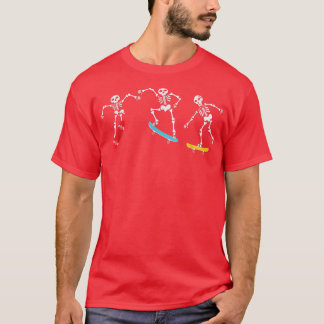 T-shirt Skateboard Skeletons Halloween Patinage Hommes Gar
