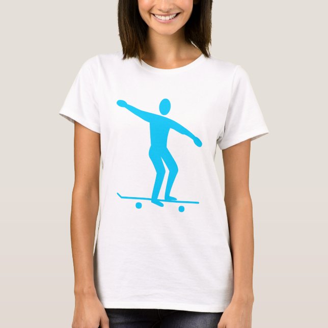 T-shirt Skateboard - Sky Blue (Devant)