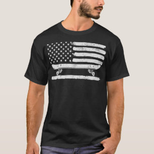 T-shirt Skateboard USA American Skater