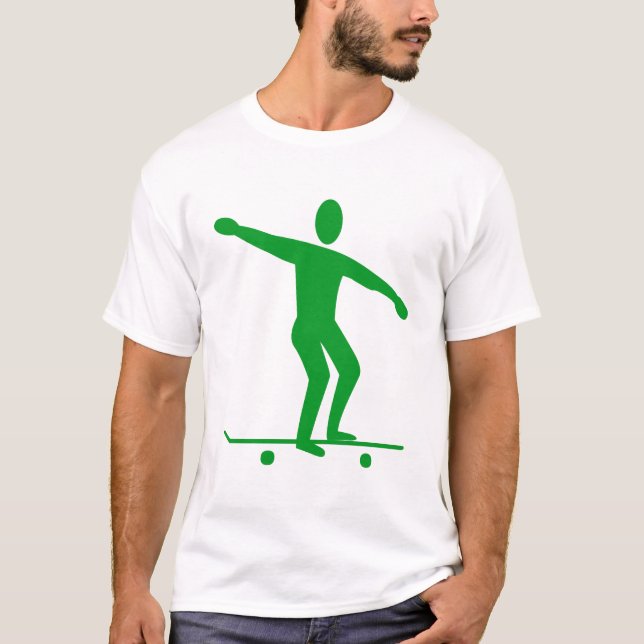 T-shirt Skateboard - Vert Gris (Devant)