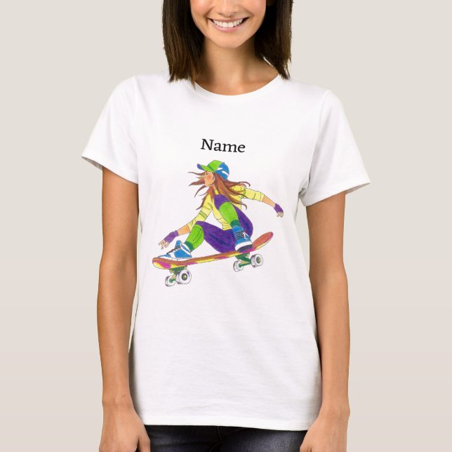 T-shirt Skateboarder Girl (Front)