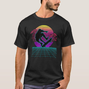 T-shirt Skateboarder Retro 80s Vaporwave Style Skateboardi