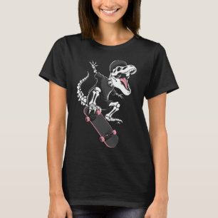 T-shirt Skateboardeur T-Rex squelette - Ska dinosaure vint
