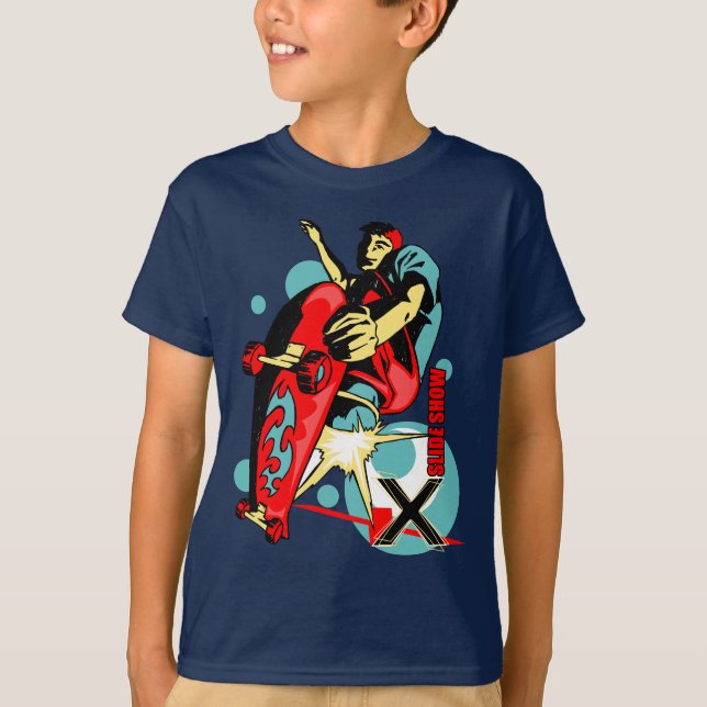 T-shirt Skateboarding de projection de diapositives (Devant)