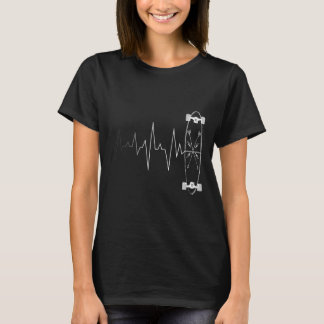 T-shirt Skateboarding Heartbeat - Planche à roulettes