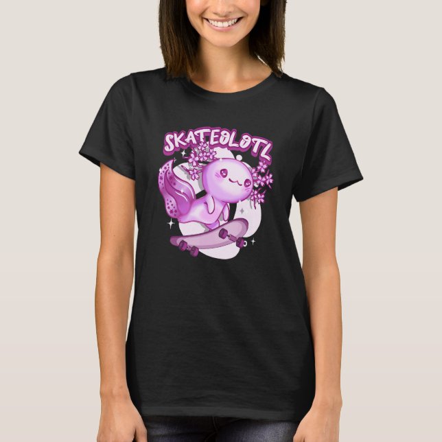 T-shirt Skateolotl Skate Axolotl Skateboard Skate Skateb (Devant)