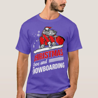 T-shirt Skater Skateboard Christmas Love Snowboard 1