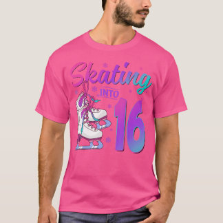 T-shirt Skating Into 16Th Birthday 16 Year Old Ice Skating