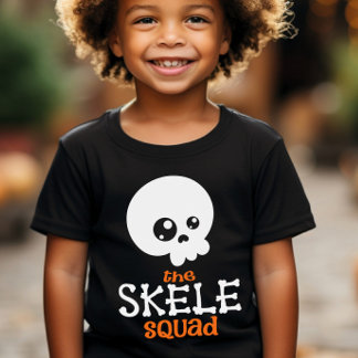 T-shirt Skele Squad Orange Halloween Jumelage famille