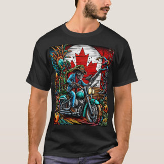 T-shirt Skeletal Biker in an Apocalyptic World