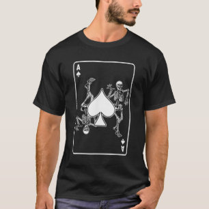 T-shirt Skeleton Ace Of Spade Jouer Costume Carte Hallowe