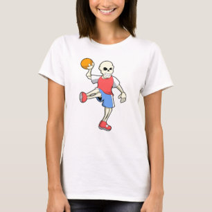 T-shirt Skeleton at Handball player avec Handball