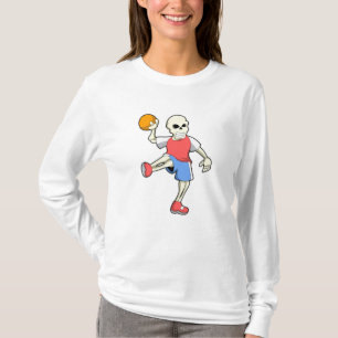 T-shirt Skeleton at Handball player avec Handball